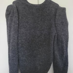 Nation Lara puff sholders charcoal sweater